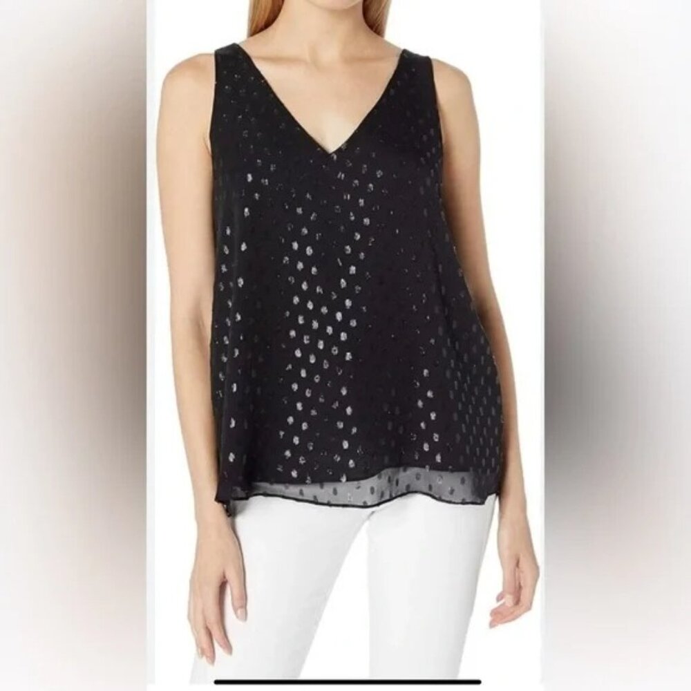 Lilly Pulitzer Florin V-Neck Tank in Onyx Moroccan Metallic Size Medium